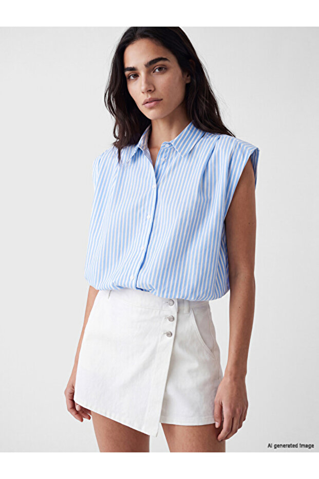 Quality Pieces from Çelebi Store Striped Drawstring Women's Shirt