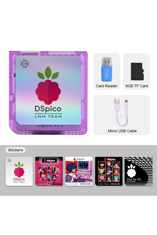 TRNPUR AND TF CARD Colorful RP2040 Dspico Game Card Reader MicroUSB White PCBA for Nintendo NDS, NDS