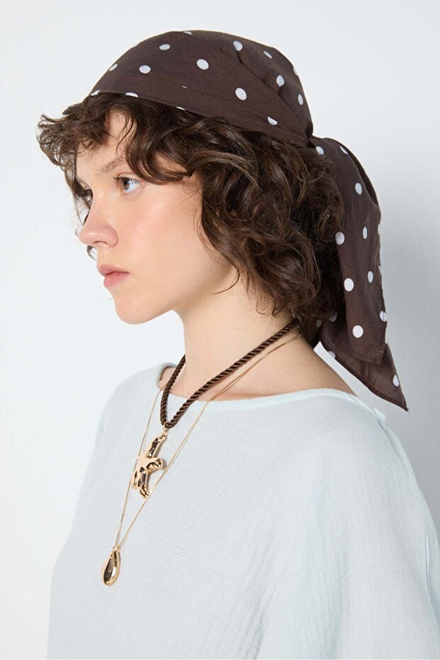Polka Dot Bandana Brown