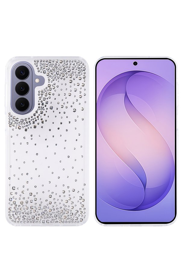 Galaxy S26 Plus Compatible Case Protective Drop Stone Transparent Pera Silicone Cover - Transparent - T43313