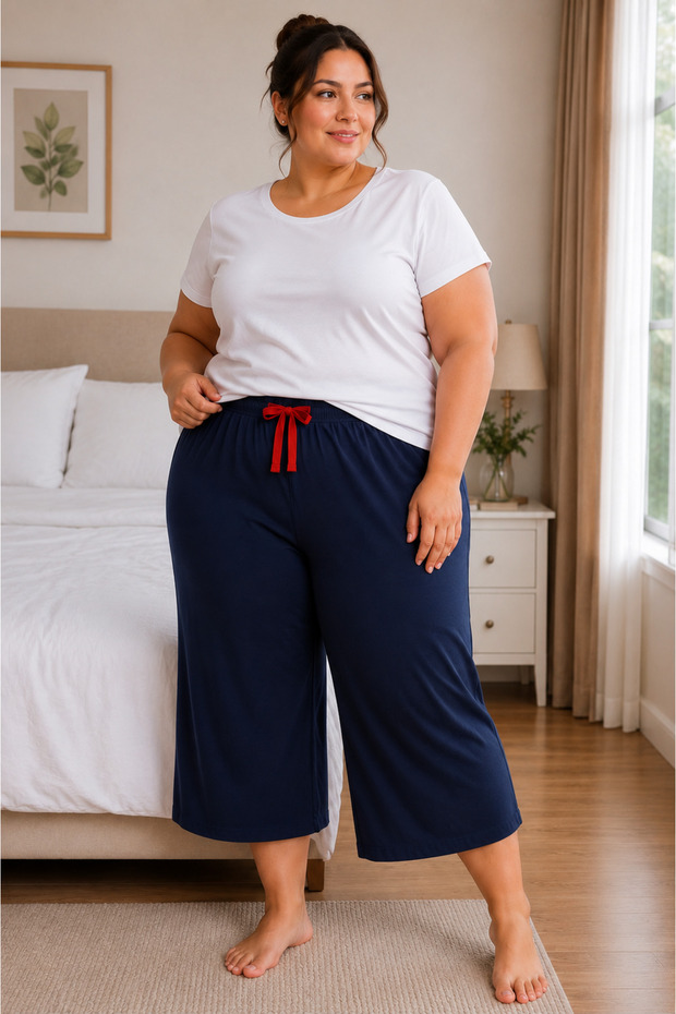 Lycra Ring Viscose King Size Capri Pajama Bottoms 6021