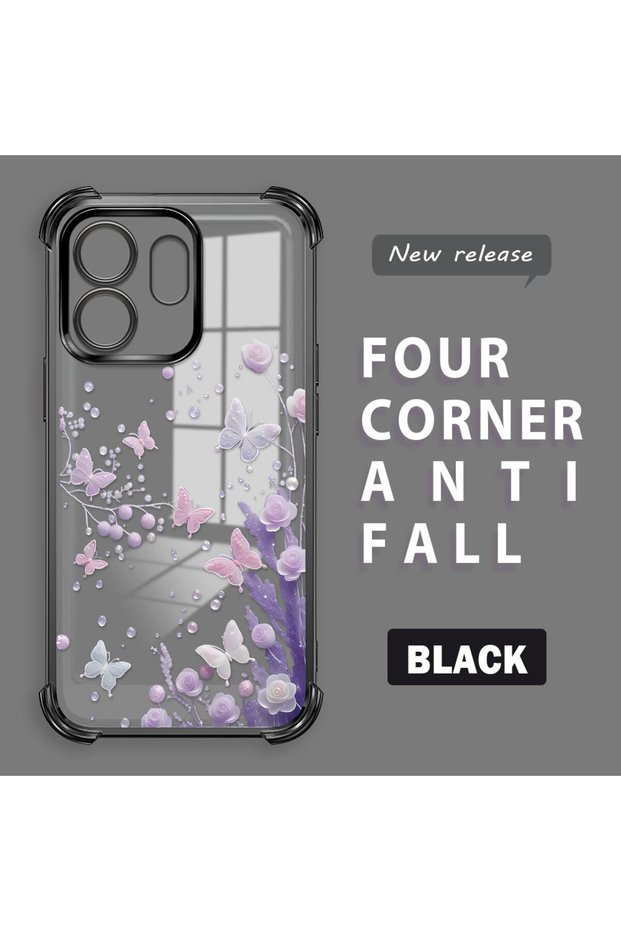 Infinix Smart 9 Compatible Transparent Back Four Corners Reinforced Impact Protection Silicone Case