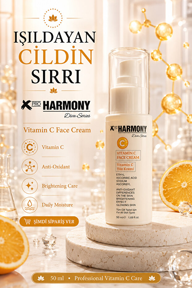 Vitamin C Brightening Face Cream 50 ml | Antioxidant Daily Moisturizer Skin Tone Equalizing Care