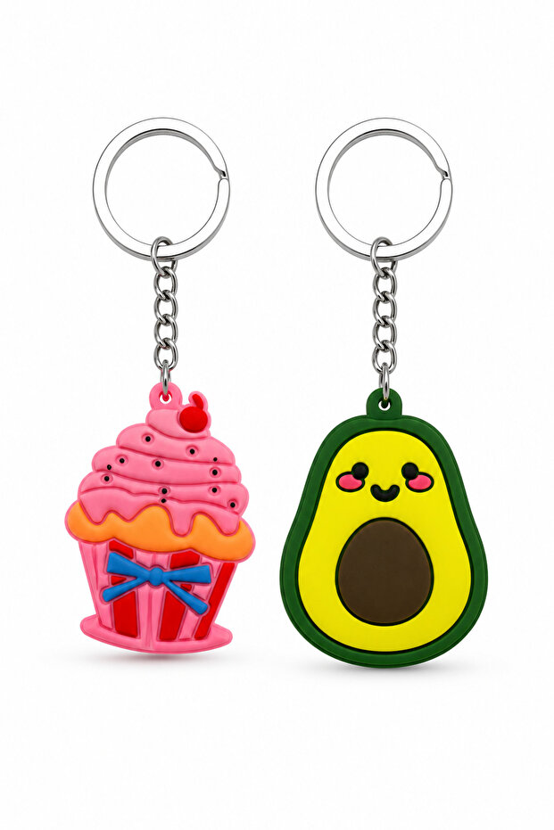 Emoji Silicone Keychain - Set of 2