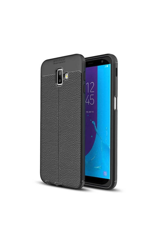 Compatible for Samsung Galaxy J6 Plus Ultra Protection Leather Look Silicone Surface Case Niss Cover