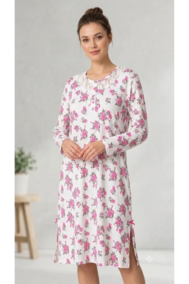Cotton Uzunkol Thin Nightgown