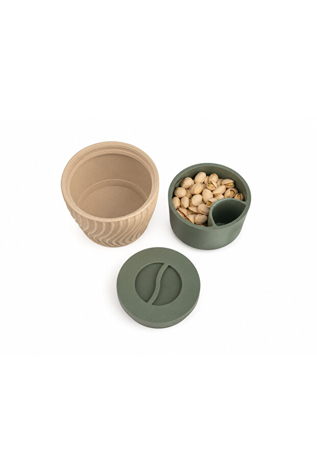 2-Compartment Snack Bowl | Covered Snack and Nut Presentation Container | Multi-Purpose Organizer |