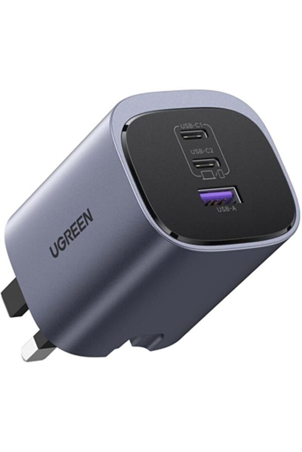 شاحن Ugreen Nexode S السريع بثلاثة منافذ وقدرة 65 واط بتقنية GaN