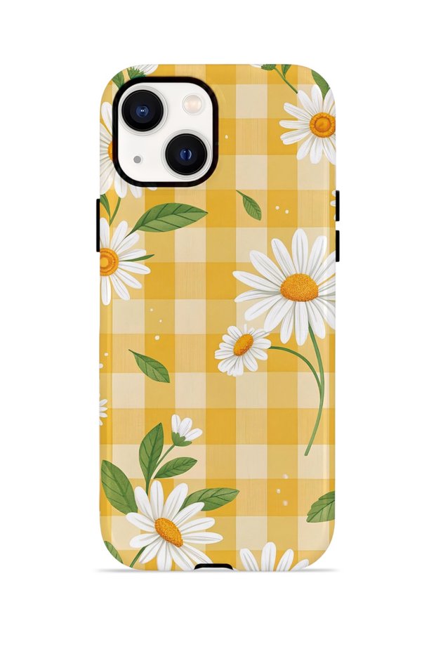 iPhone 15 Plus Vorian Double Layer Magsafe Case Daisy Picnic Gingham