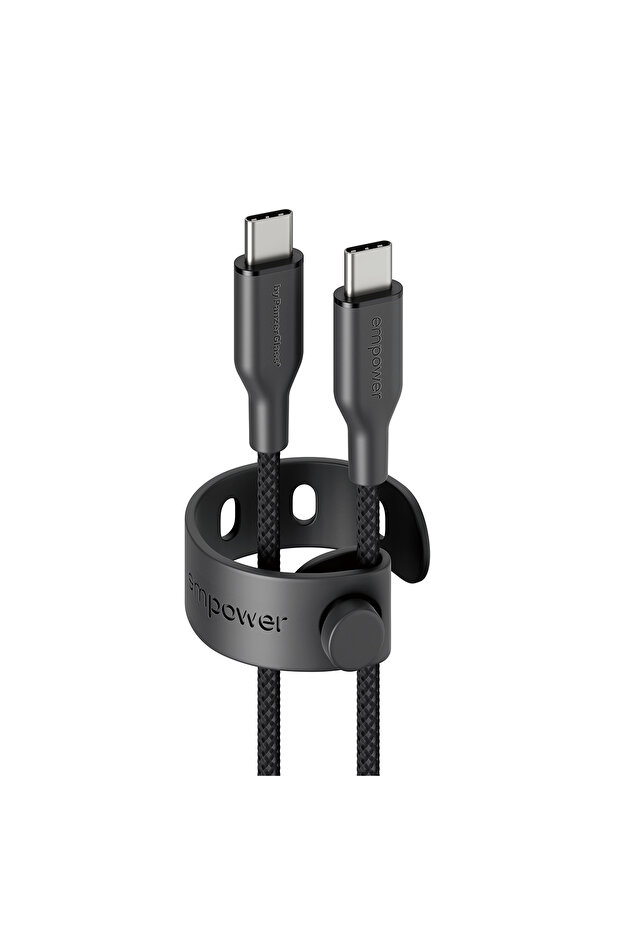 ™   من بانزر جلاس ®   كابل USB-C إلى USB-C للسباقات بقوة 60 واط |   يو إس بي 2.0 |   1.2 مليون |   أسود فلكي