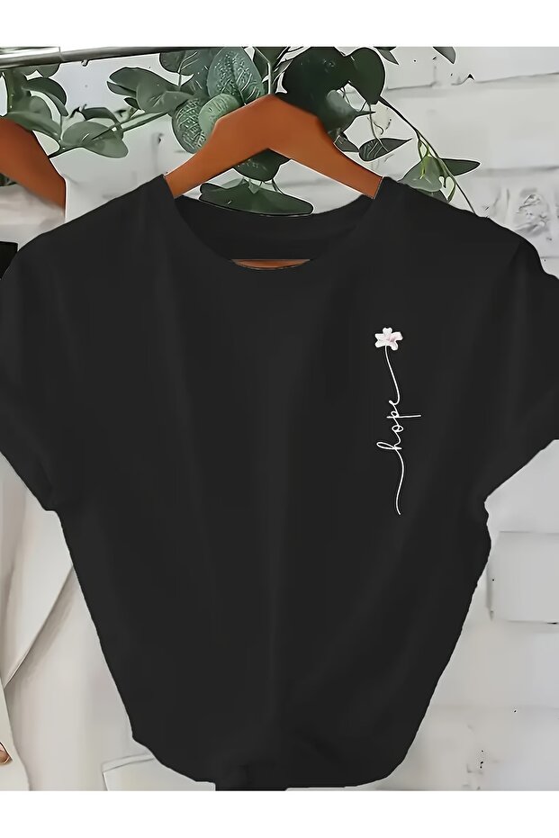 Women's Mix Printed Crew Neck Regular Fit T-Shirt