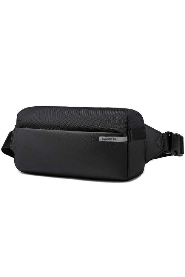 Golden Wolf Fashion Crossbody Bag Water Resistant Anti-Theft Polyester Chest Bag Business Travel for Men Women, GXB00895, Black