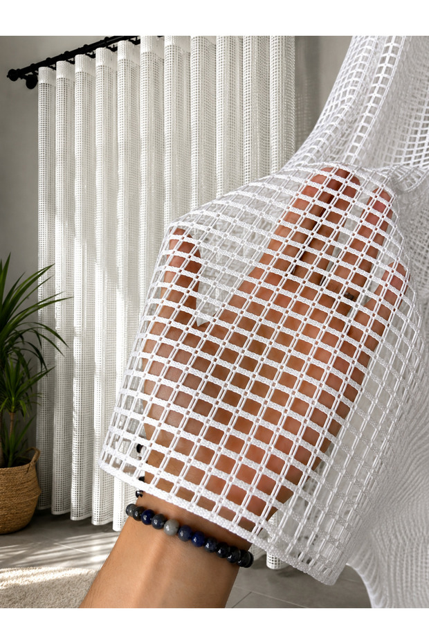 Mesh Knitted Tulle Curtain Heavy Weight (1/3 Dense Pleat)
