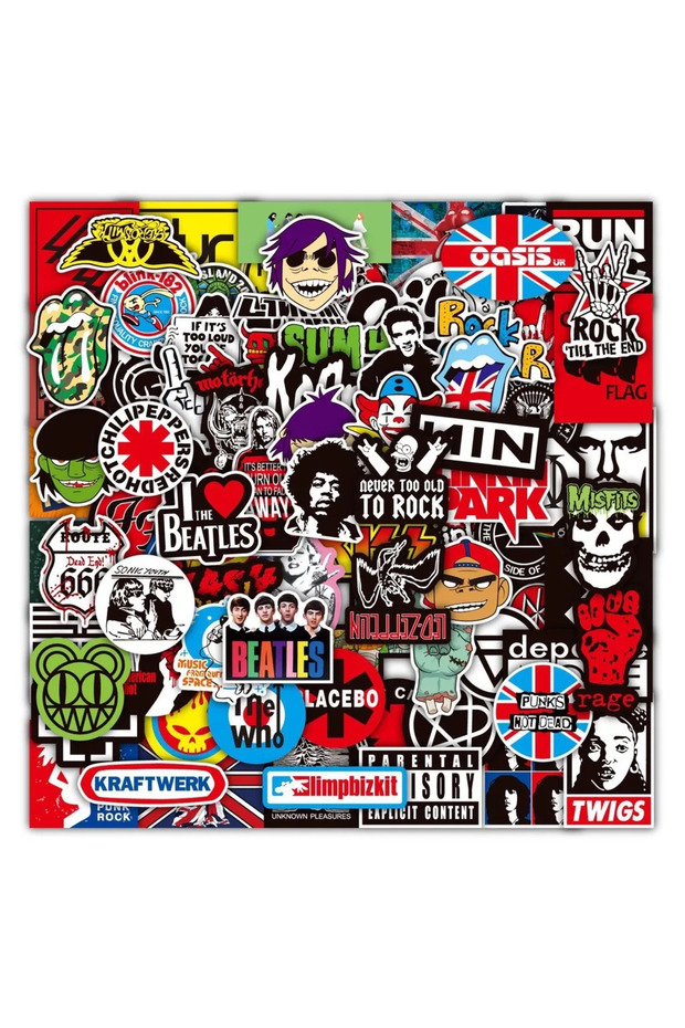 100PCS 100 Rock And Roll Music Band Stickers Punk Graffiti Stickers For Laptop Guitar Helmet Luggage