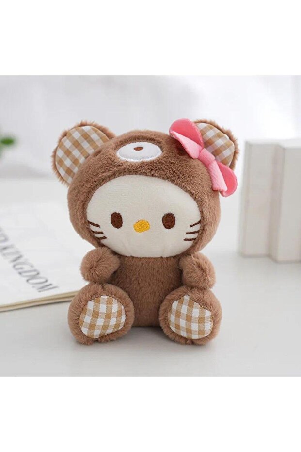 1 New Cartoon Checkered Plush Pendant Doll Soft Doll Gift Bead Chain Bag Accessories Keychain Gift f
