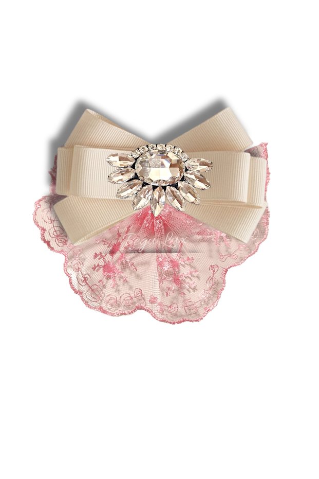Lux Guipure Lace Special Design Brooch, Collar Brooch, Comes with a Bow Tie Pin