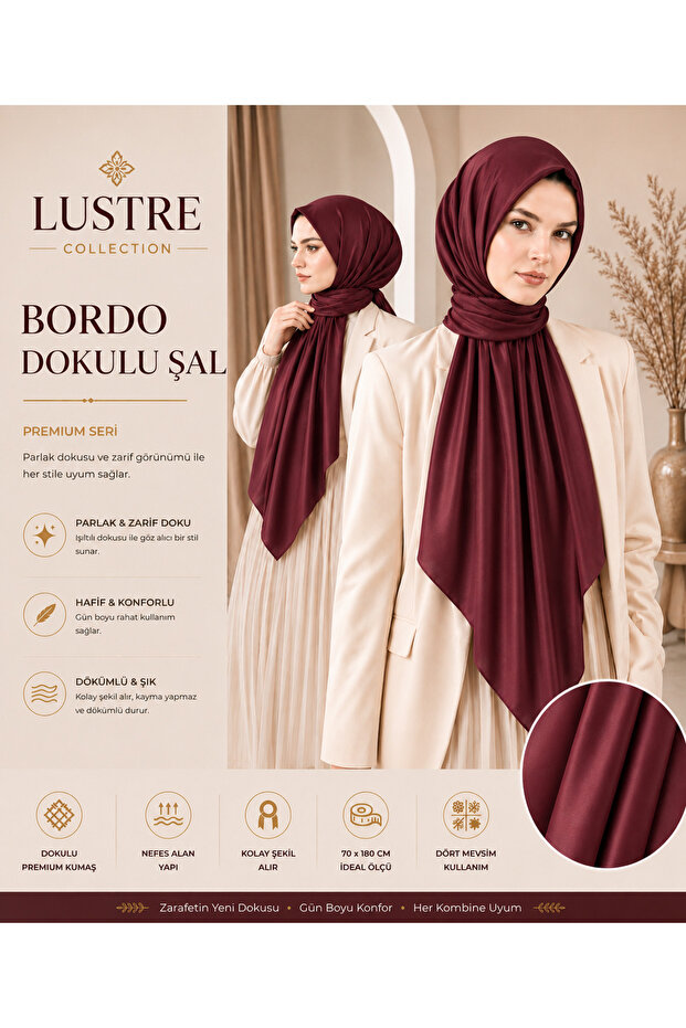 Lustre Collecti̇on Bordo Shawl