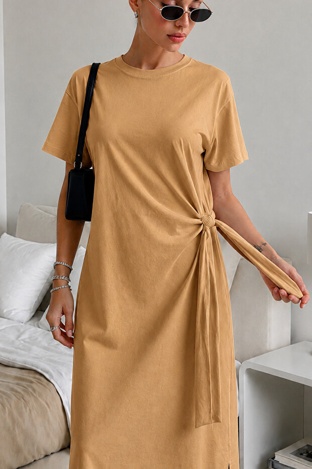 Side Tie Detailed Maxi Casual Dress