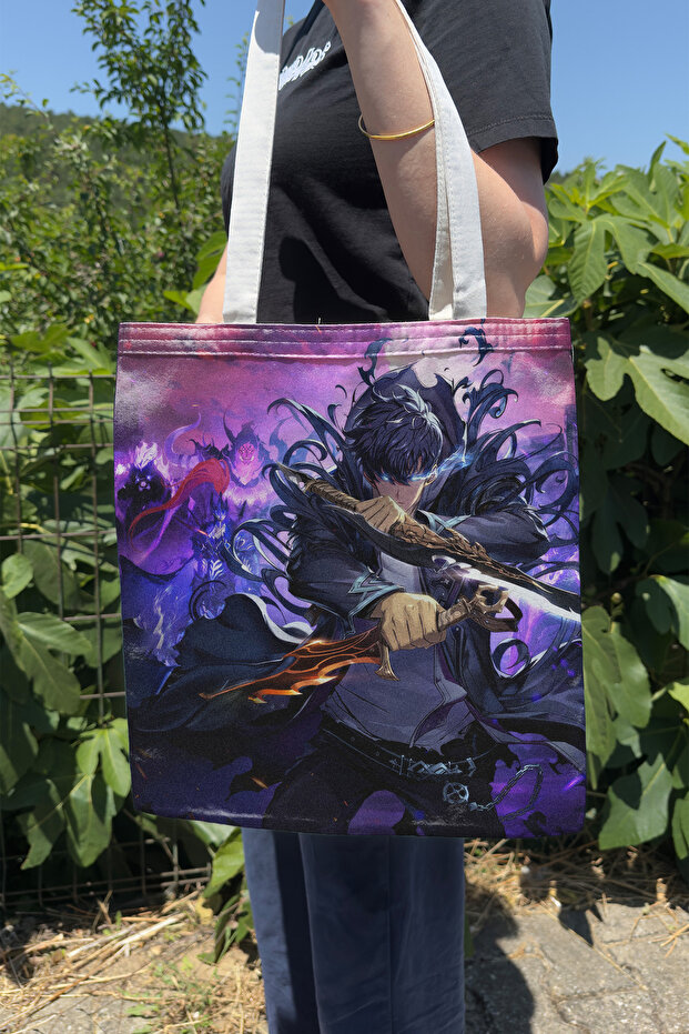 Solo Leveling V2 Summer and Winter Double-Sided Canvas Print Tote Bag Anime Bag