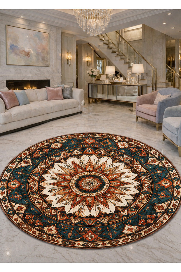 Sdt Fish Theme Patterned Modern Woven Base Decorative Carpet Sdtamor1320