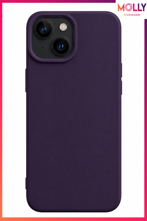Deep Purple Liquid Velvet Matte Silicone Case for iPhone 15 Plus