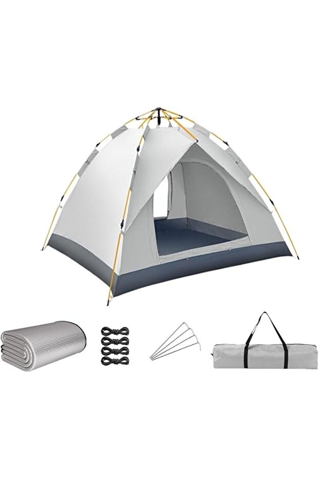 Camping Tent - Portable Automatic Pop Up Tent, Double Layer Weatherproof, Equipped With Mois