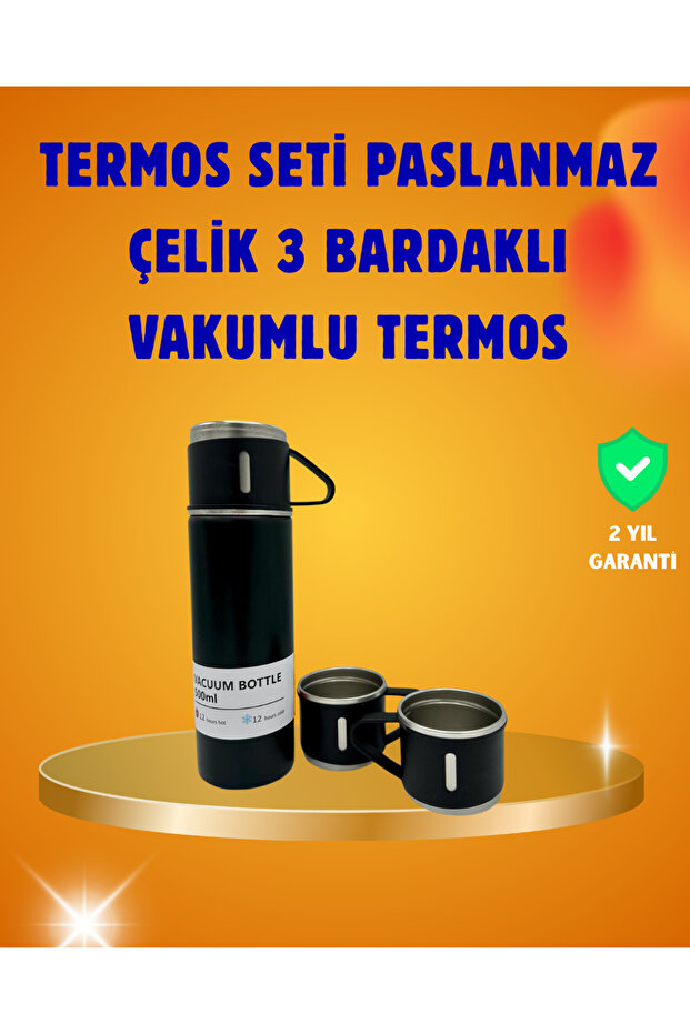 500 ml Heat-Protective Steel Thermos and Cup Set | Sturdy, Stylish and Practical