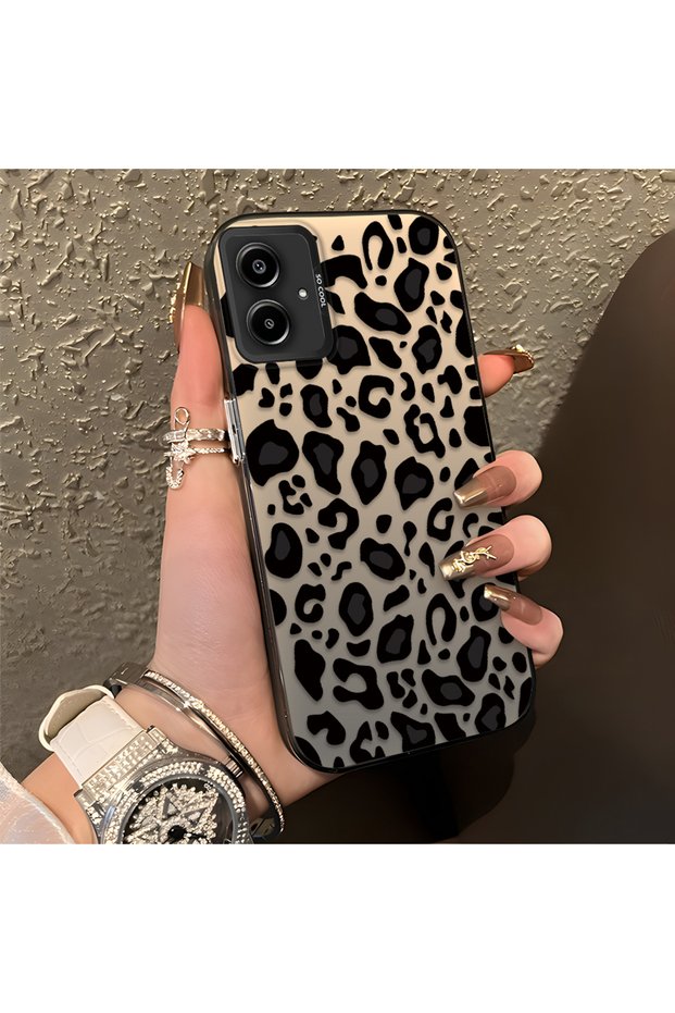Samsung Galaxy A06 4G/5G Compatible High-Quality Black Leopard Phone Case, Shockproof