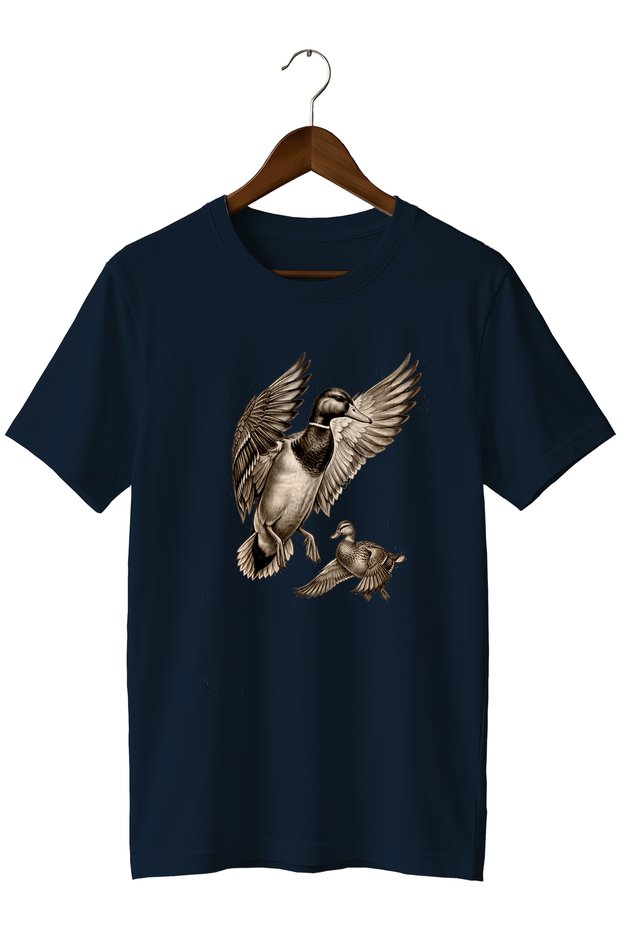 Duck Printed Unisex T-Shirt – Duck Hunting Outdoor Nature Themed Crew Neck