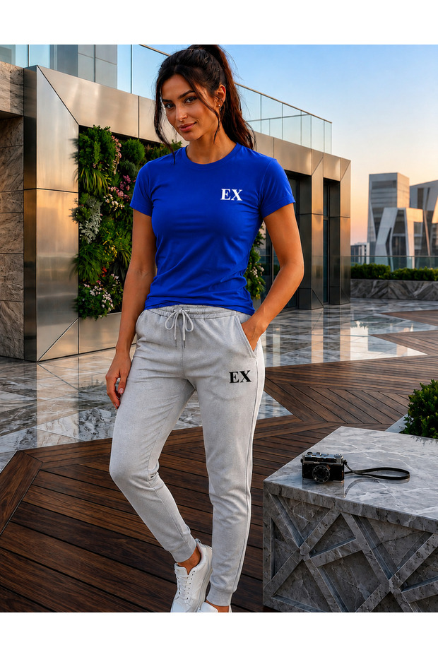 T-Shirt Sweatshirt 2-Piece Combination Thin Summer Sweat-Absorbing Ex Printed Women's / Men's Unisex Model