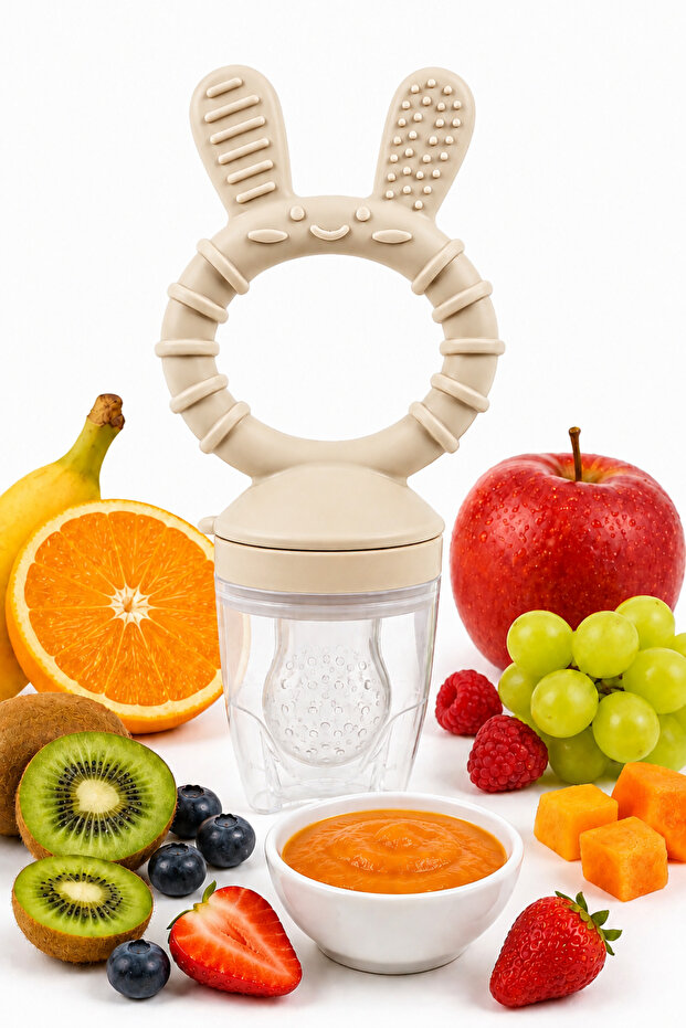 Erma Puree Pacifier with Teether Feature Bpa-Free and Compatible with Food-Grade Products