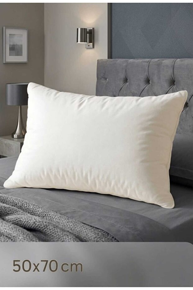 600 Gr 1 Piece Silicone Fiber Filled Elegance White Pillow 50X70 with Zipper, 1. Quality Bead Fiber - Zippered Design