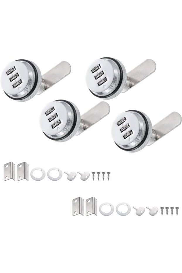 Combination Lock Three-Digit Four-Piece Set Drawer Filing Cabinet 5-12mm Panels Aluminum Alloy