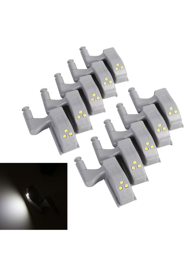 10 LED hinge lights for cabinets and wardrobes, suitable for home kitchens (cool white light)
