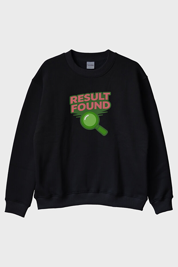 The Result Was Found Black Crew Neck Sweatshirt