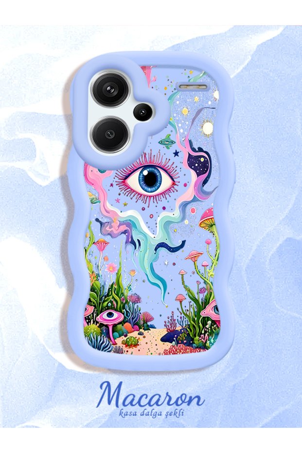 Redmi Note 13 Pro Plus+ 5g Compatible Colorful Psychedelic Eye Mushroom Drawing Flat Print Case