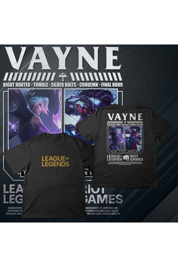 League of Legends -Vayne- Printed Oversize T-Shirt Black