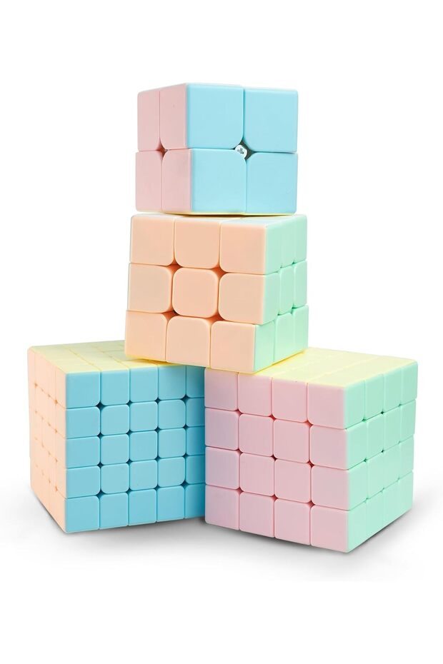 Speed Cube Set 2x2 3x3 4x4 5x5 Stickerless Puzzle Cube Educational Toy Kids 5+ Years