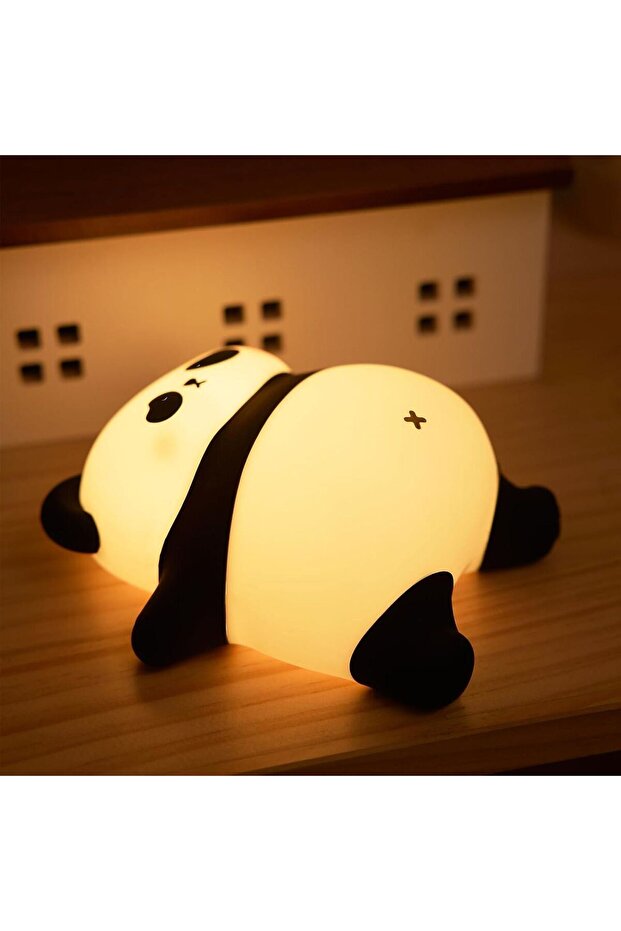 LED night light, panda night light, silicone touch night light, dimmable, gift set.