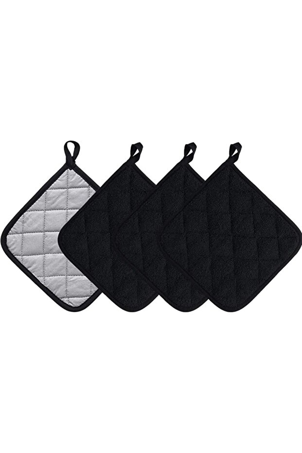 Polyester machine washable heat-resistant and heat-insulating mats, pot racks, heating pads, cooking and baking tripods (5-pack, black)