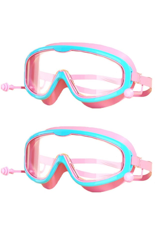 Two pairs of children's swimming goggles - Large frame children's swimming goggles - High - definition large frame - Waterproof and anti - fog -...
