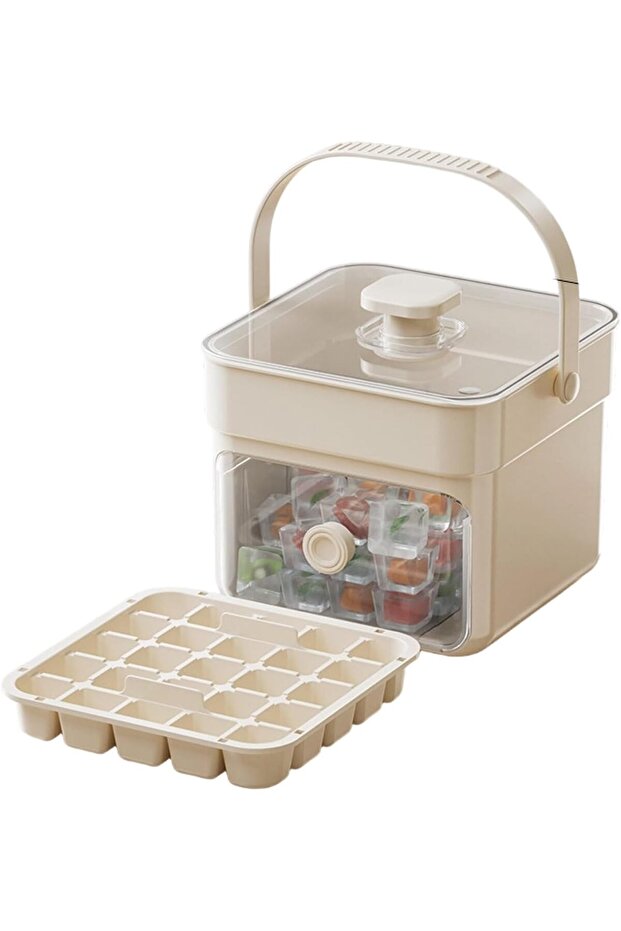 50L Portable Ice Maker Insulated Bag with Easy-Press Lid for Outdoor Camping-White