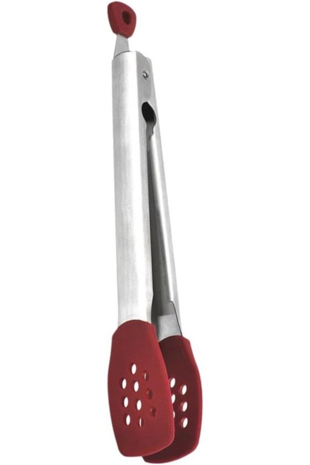 304 anti-burn clip bread clip silicone spatulas bread barbecue barbecue tongs barbecue clip bbq clip food press Fashion BBQ food steak food clip, red