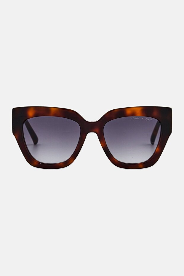 Women TH 2223/S Square Sunglasses, Dark Havana Brown