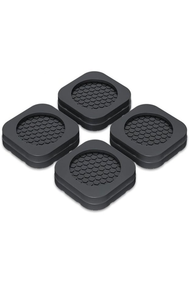 4-Piece Washing Machine Shock Absorbing Pads - Anti-Slip Rubber Pads - Dryer Foot Pads - Black
