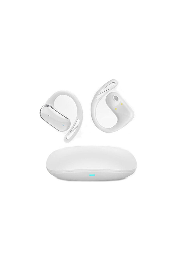 Translation headset, open-back translation headset, supports 144 languages, white.