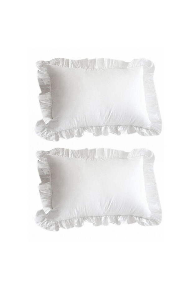 100% cotton ruffled pillowcase, white pillowcase