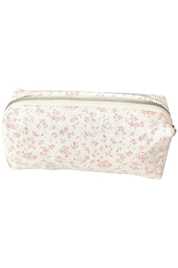 Floral Makeup Bag Brush Pouch Travel Everyday Organizer for Women Girls Cute
