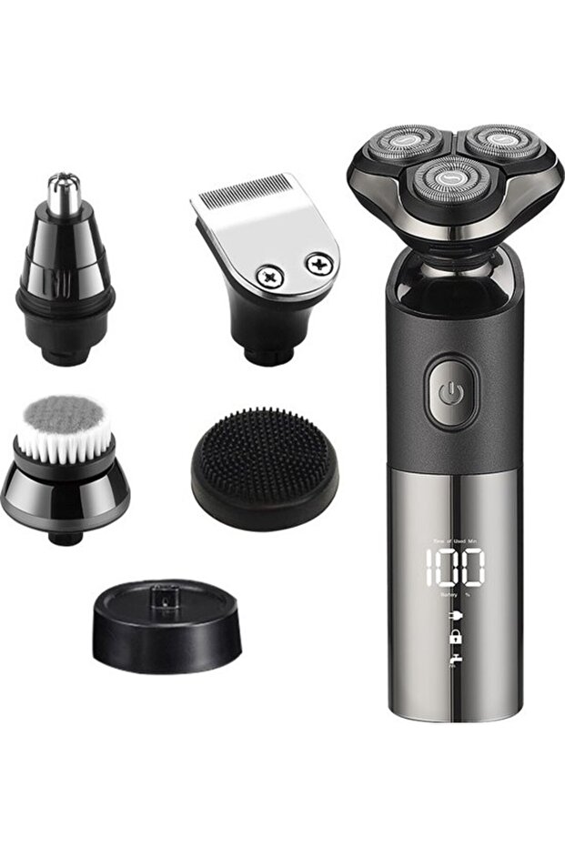 5 in 1 men's shaver - Shavers - Shaving - Beard trimmer - With trimmer & nose trimmer & cleaning brush