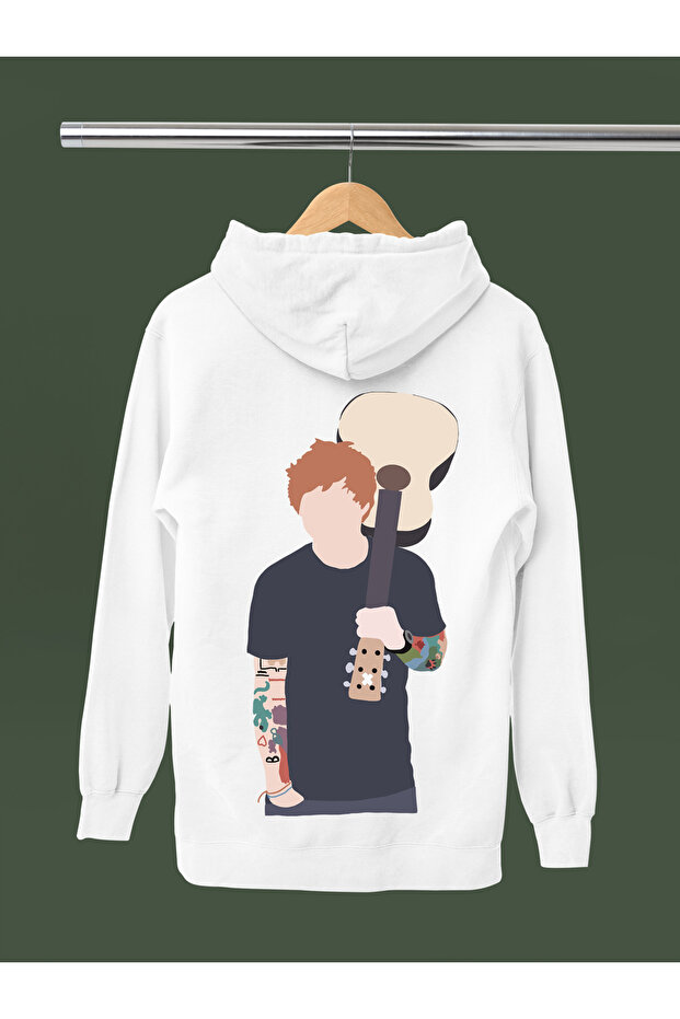 Ed Sheeran Printed Cotton Long Sleeve 3-Yarn Hooded Sweatshirt